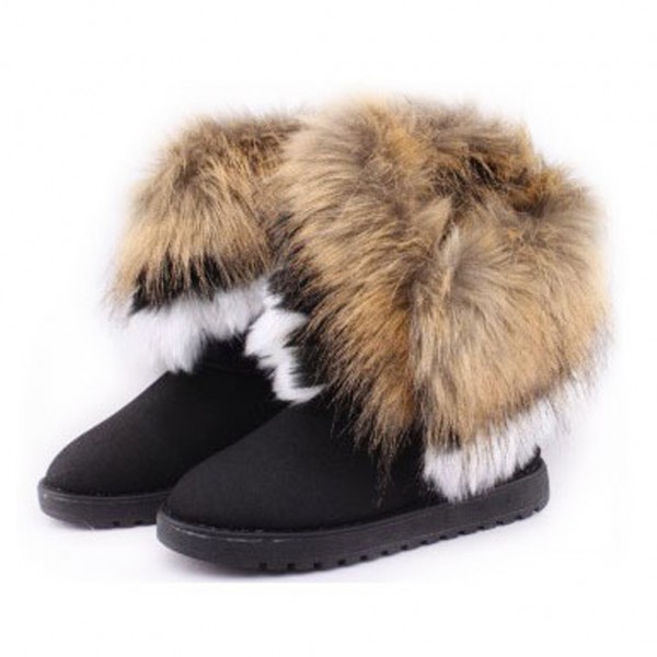 Women's Bohemian Winter Furry Boots With Long Fur on Luulla